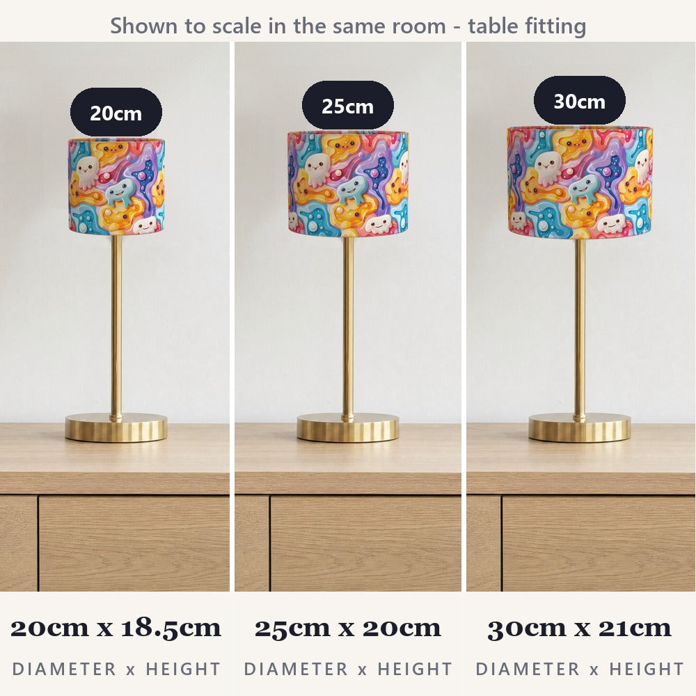 Colourful Monsters on Swirls lampshade