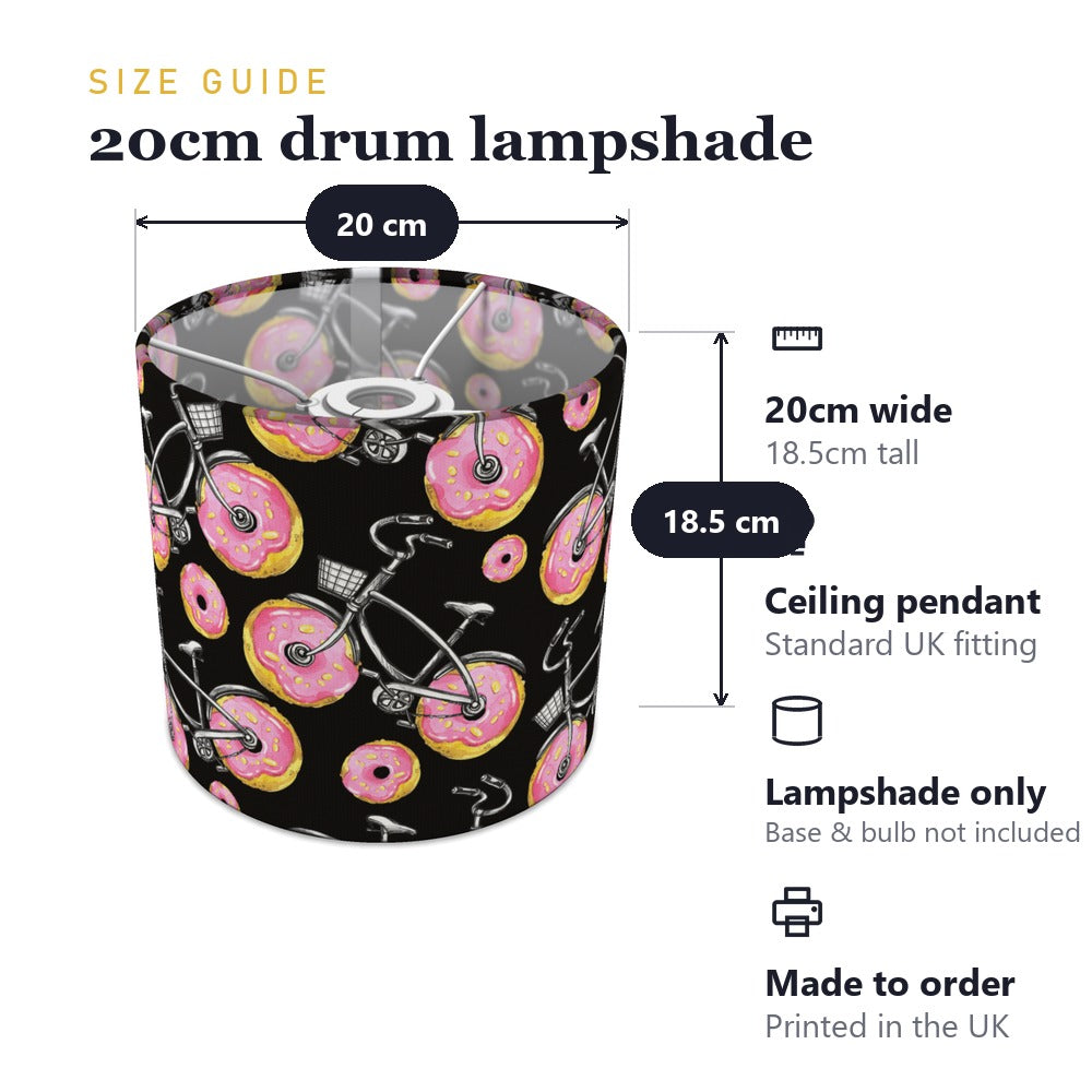 Whimsical Donut and Bike Pattern lampshade