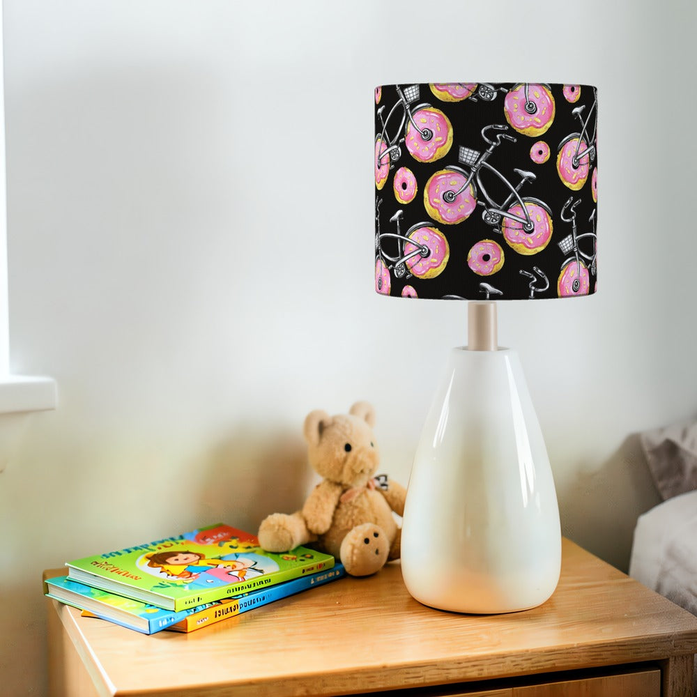 Whimsical Donut and Bike Pattern lampshade