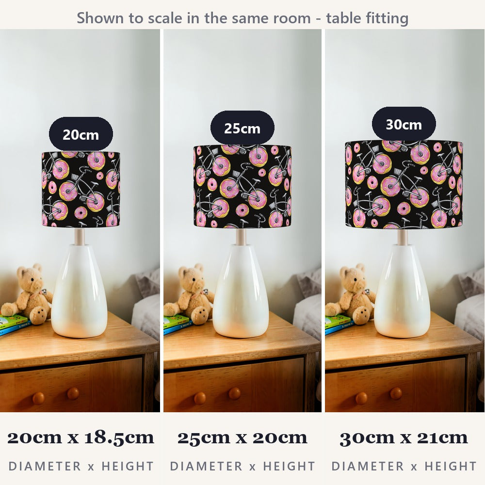 Whimsical Donut and Bike Pattern lampshade