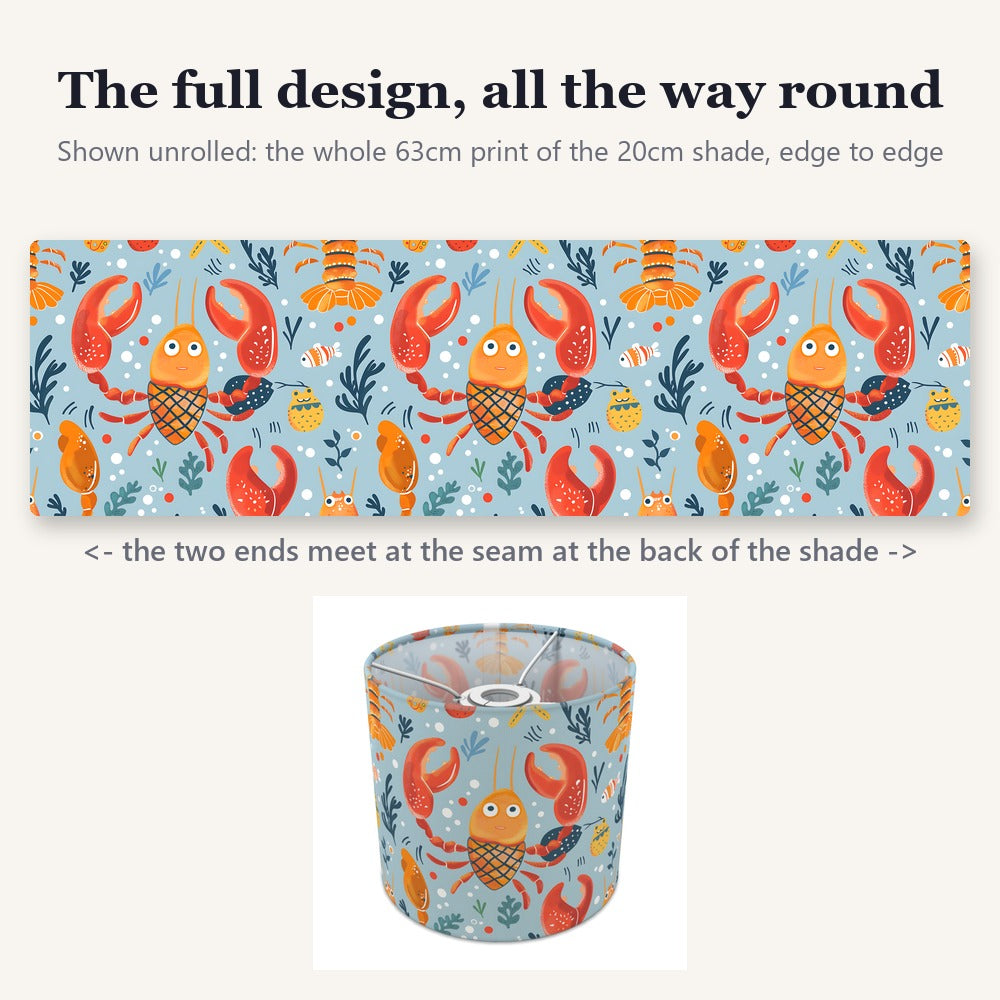 Bright Crabs and Fish lampshade