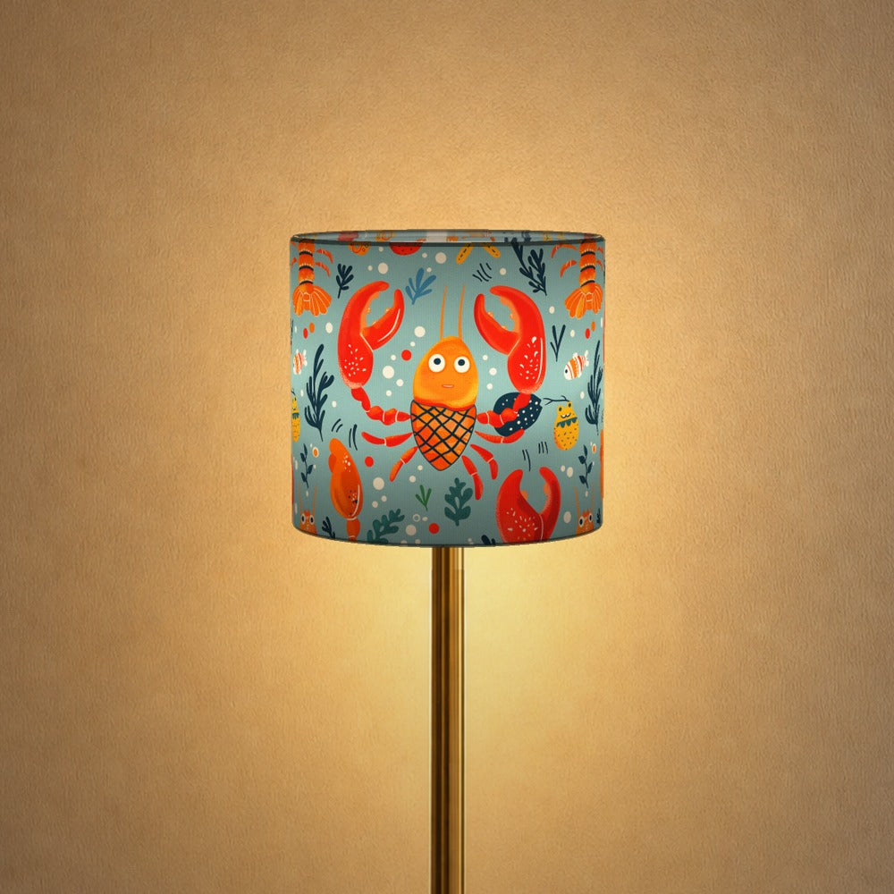Bright Crabs and Fish lampshade