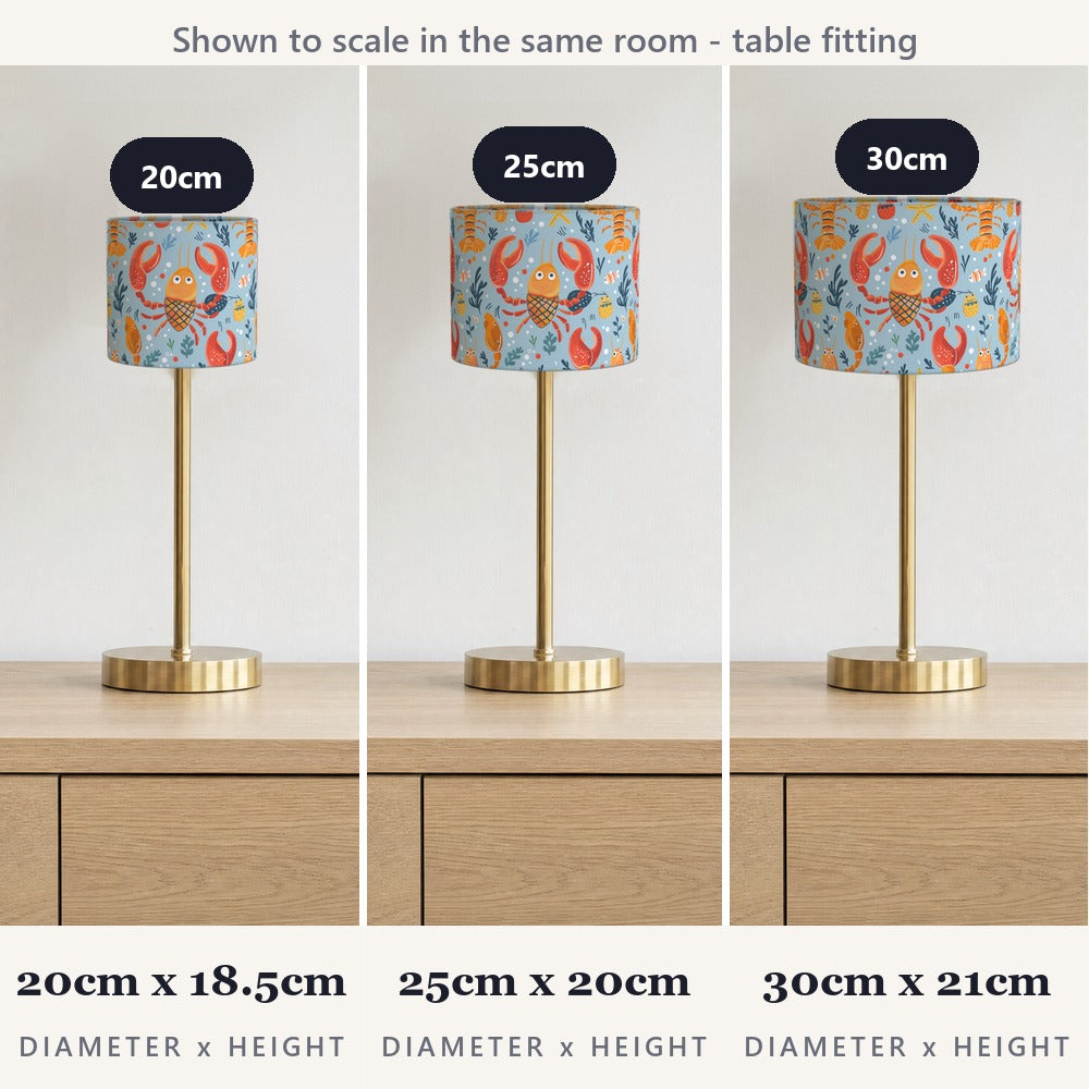 Bright Crabs and Fish lampshade