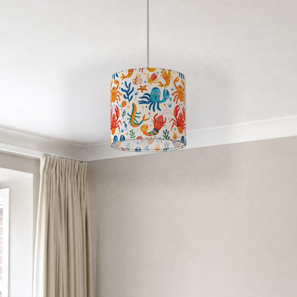 Colourful Crabs and Octopus lampshade