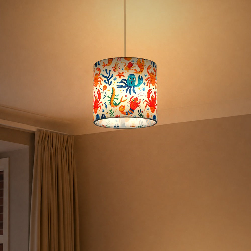 Colourful Crabs and Octopus lampshade