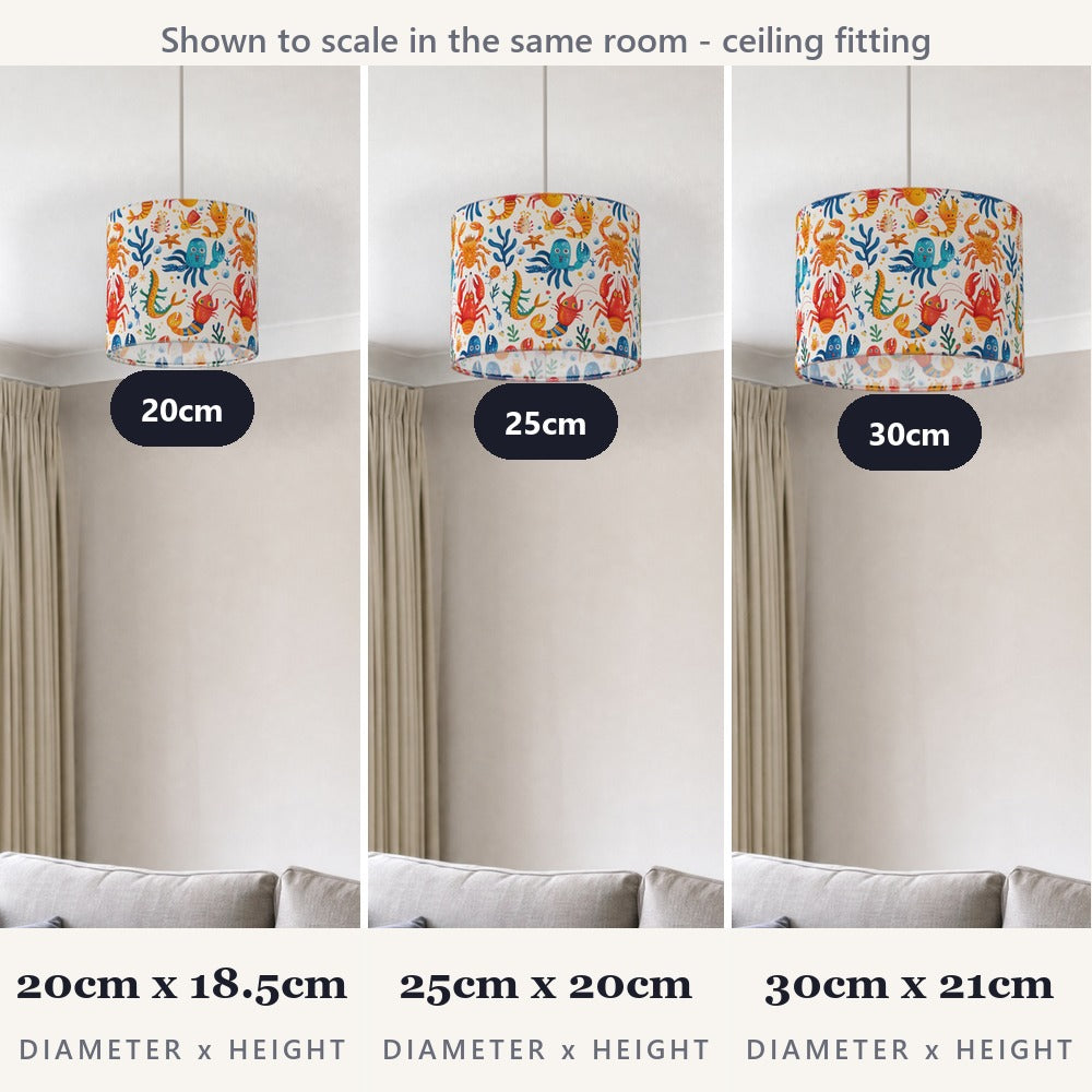 Colourful Crabs and Octopus lampshade