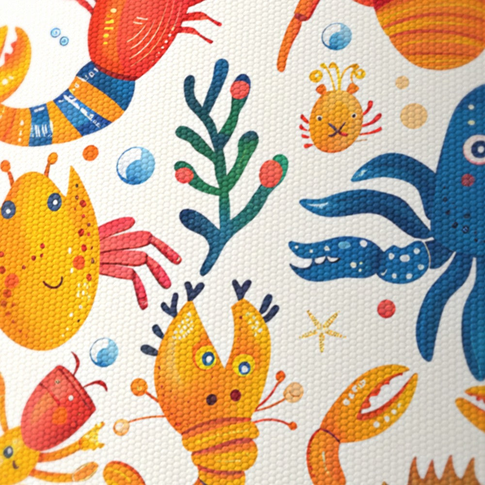 Colourful Crabs and Octopus lampshade
