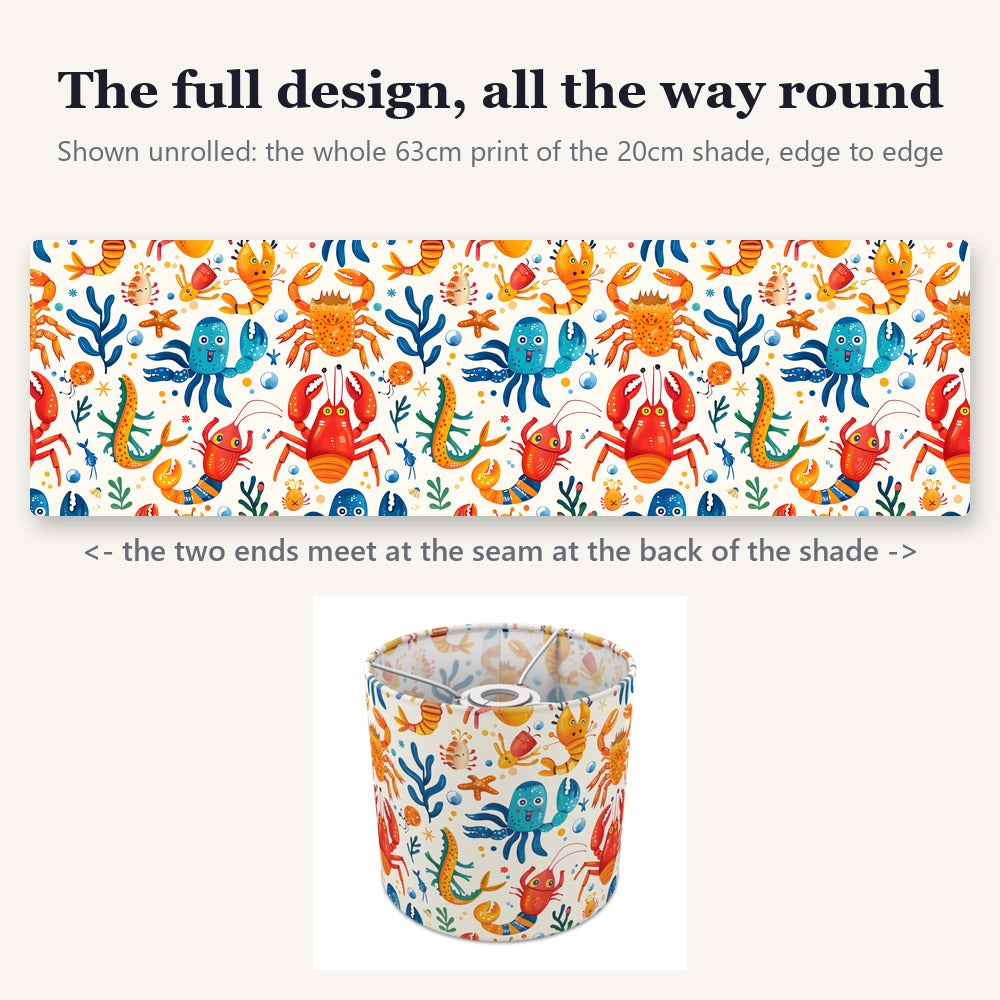 Colourful Crabs and Octopus lampshade