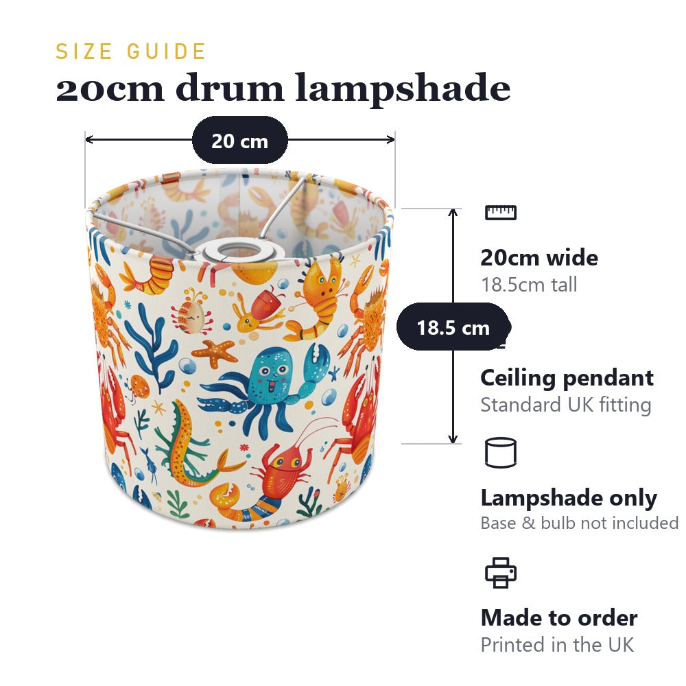 Colourful Crabs and Octopus lampshade