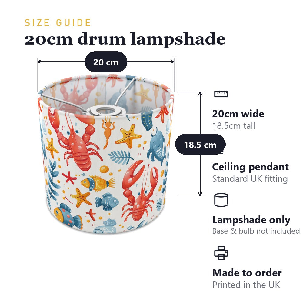 Red Lobsters and Starfish lampshade