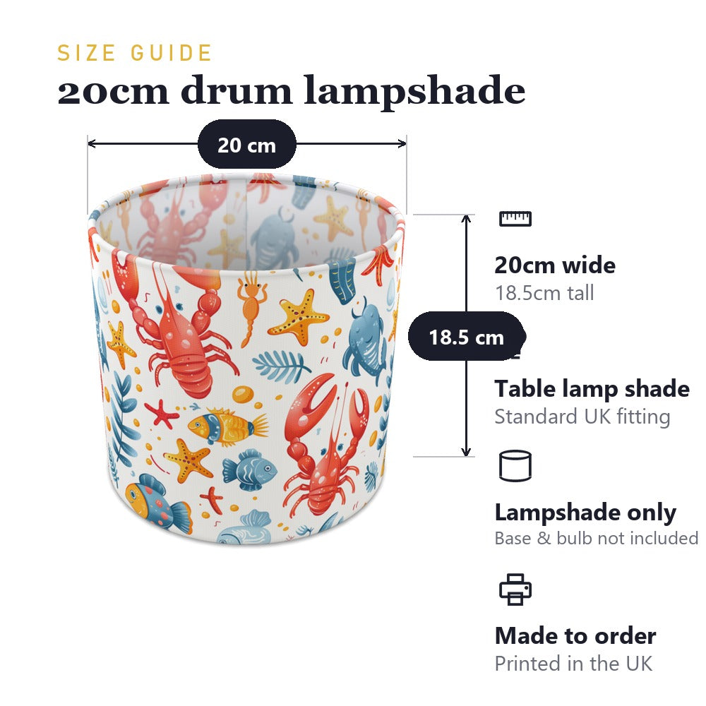 Red Lobsters and Starfish lampshade
