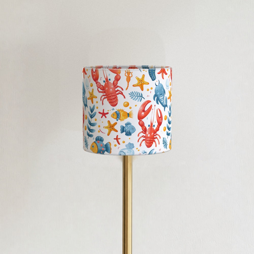 Red Lobsters and Starfish lampshade