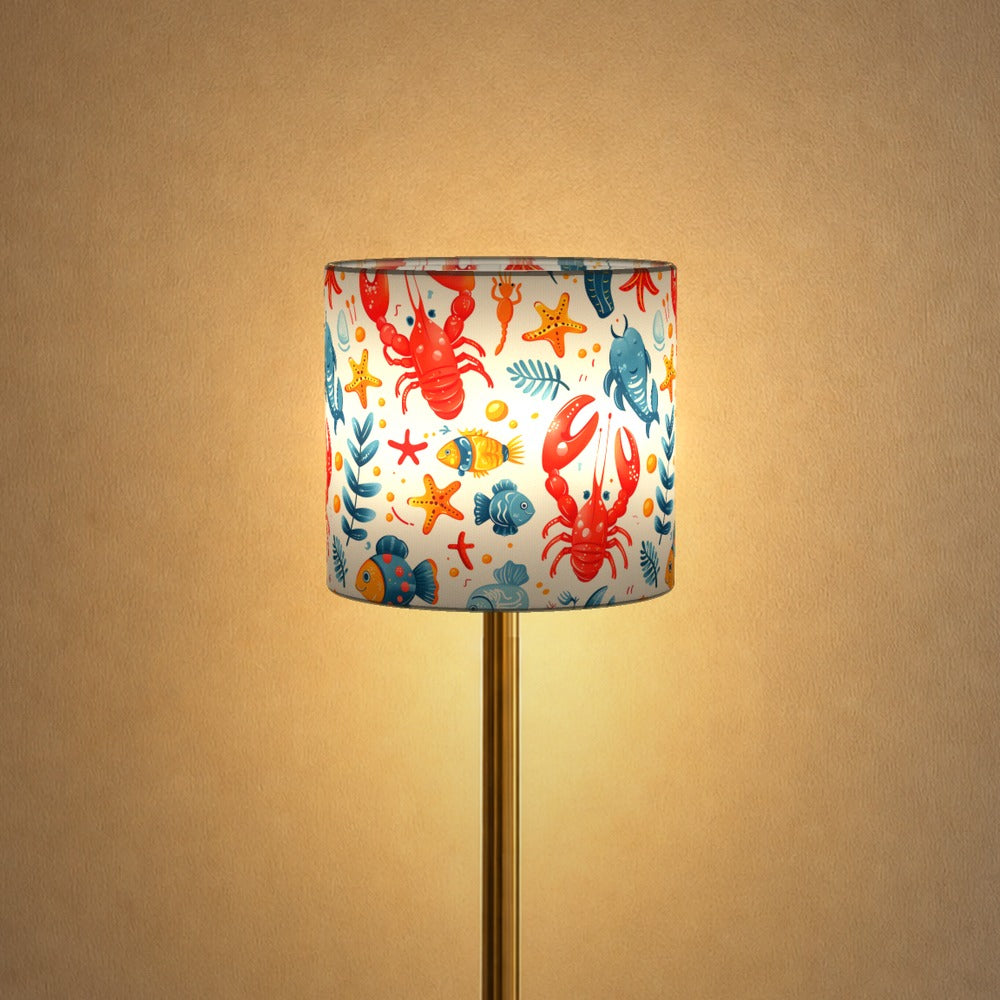 Red Lobsters and Starfish lampshade