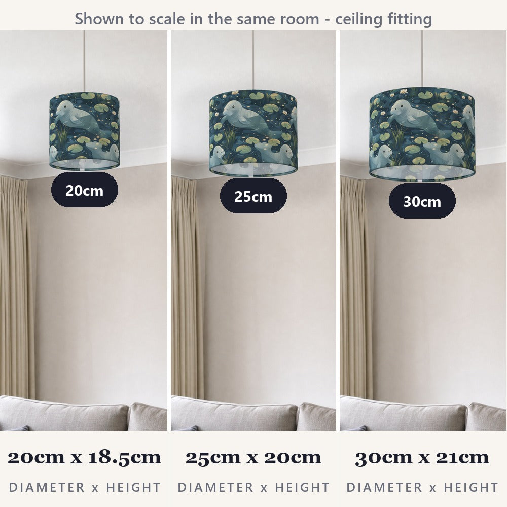 Gentle Manatees on Dark lampshade