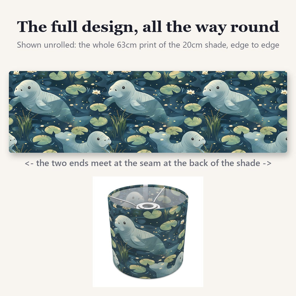Gentle Manatees on Dark lampshade