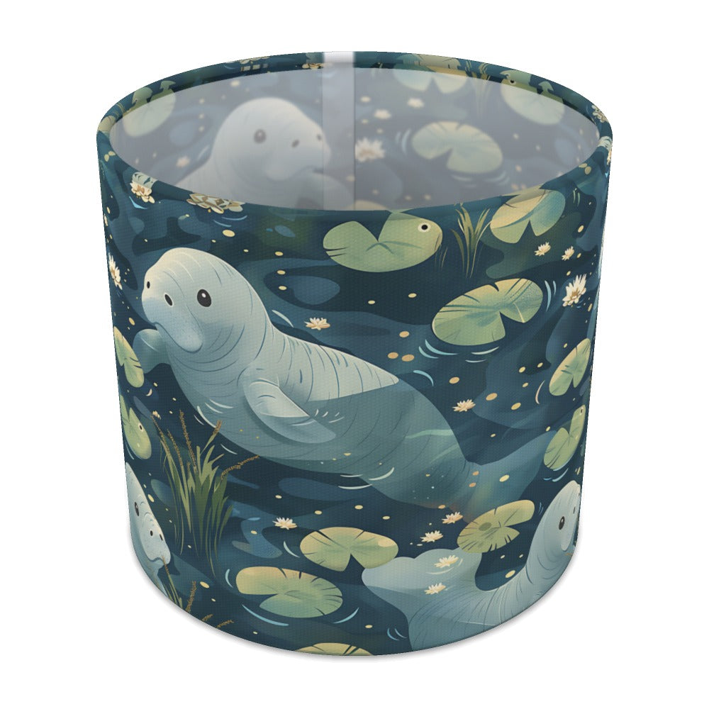 Gentle Manatees on Dark lampshade - 20cm Table