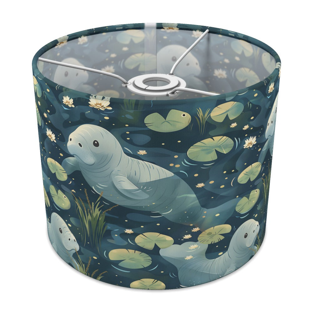 Gentle Manatees on Dark lampshade - 25cm Ceiling