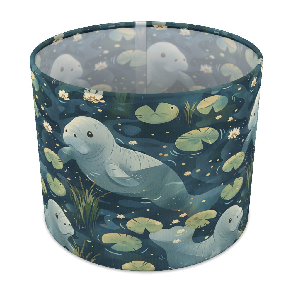 Gentle Manatees on Dark lampshade - 25cm Table