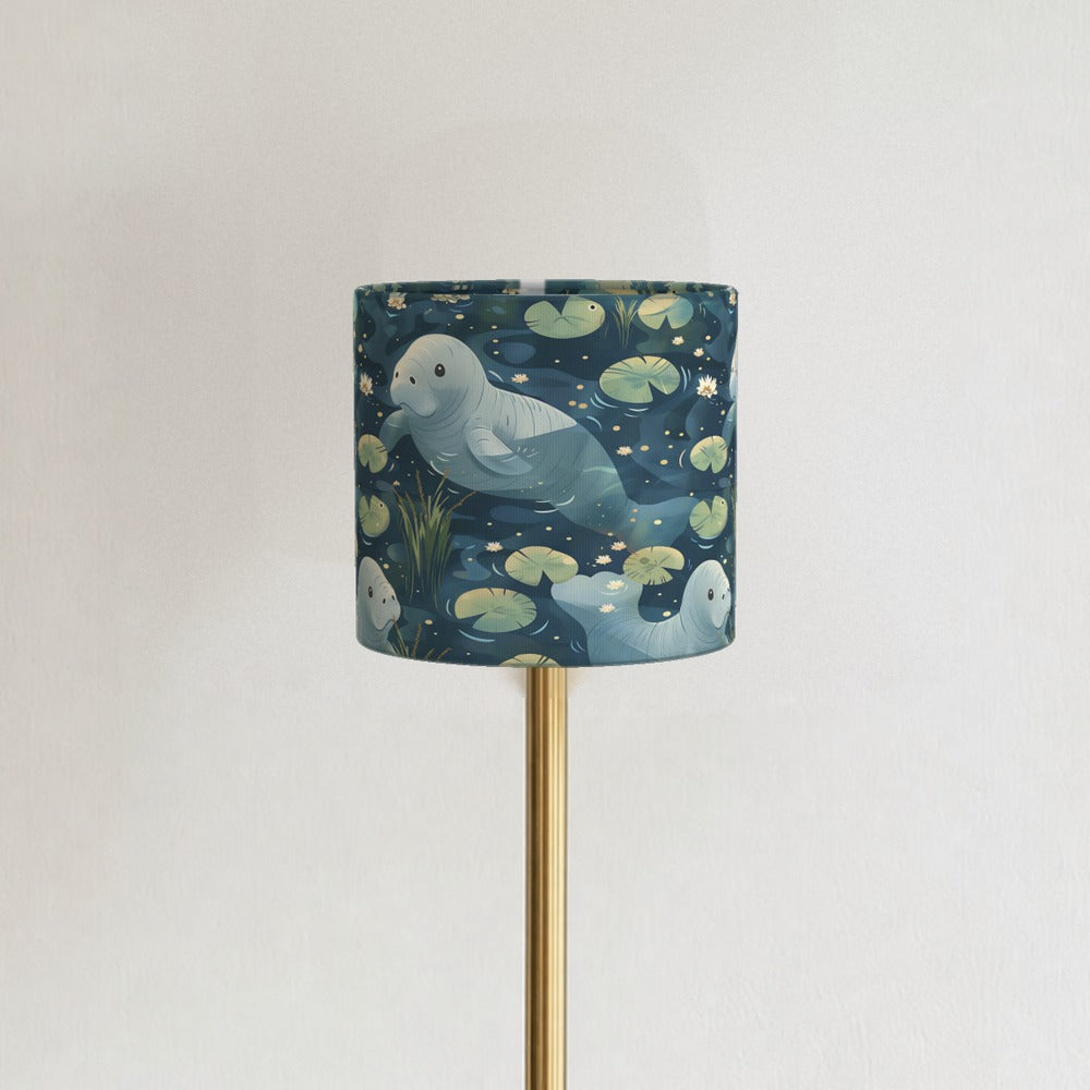Gentle Manatees on Dark lampshade