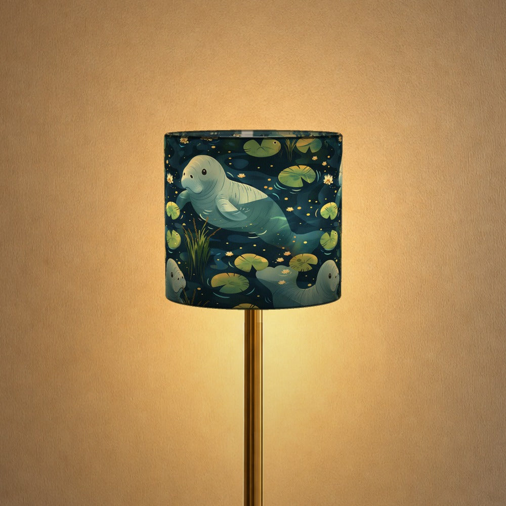 Gentle Manatees on Dark lampshade