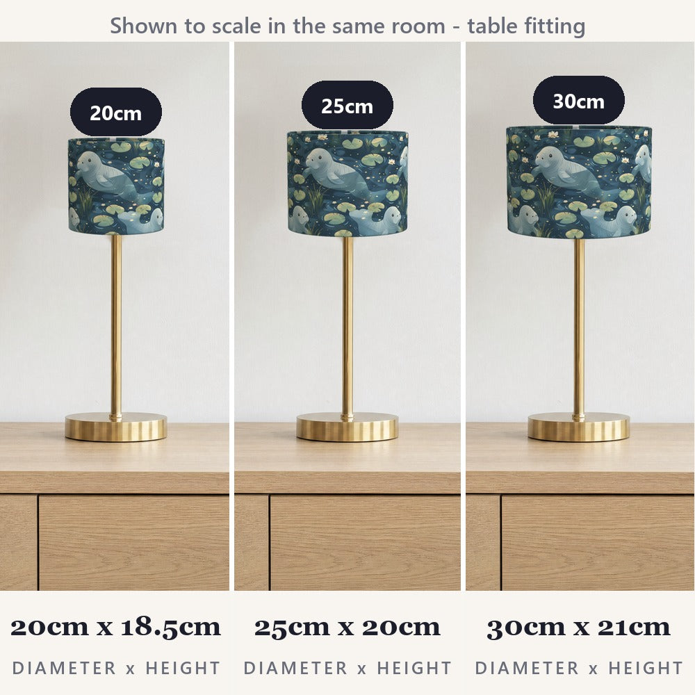 Gentle Manatees on Dark lampshade