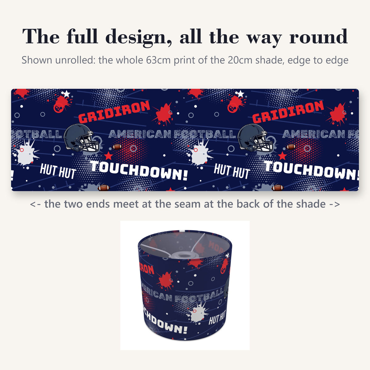 Navy Touchdown II lampshade - 20cm x 18.5cm Ceiling - photo 9