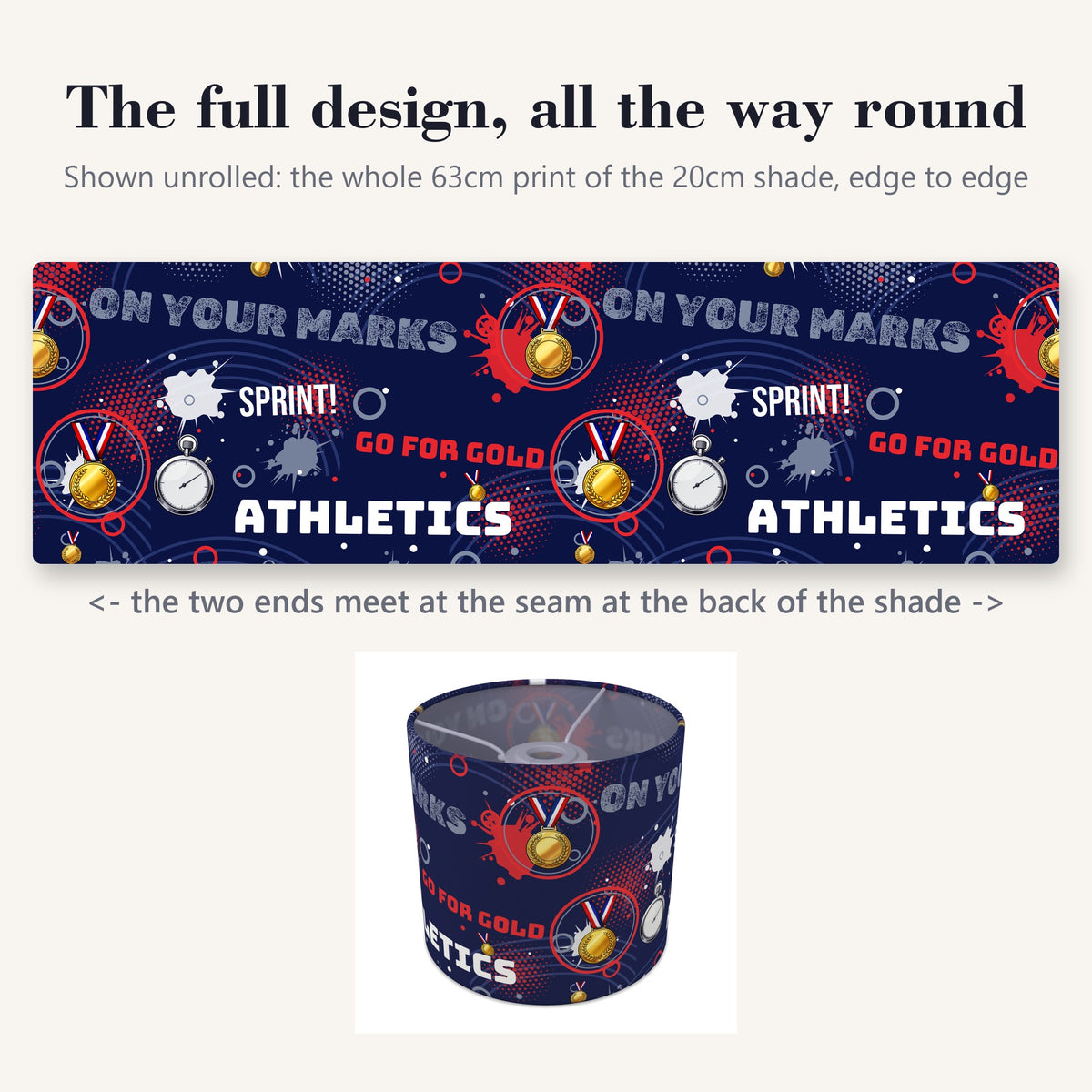 Navy Go For Gold II lampshade - 20cm x 18.5cm Ceiling - photo 9