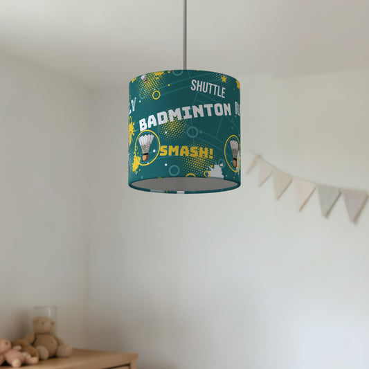 Teal Badminton Smash II lampshade - 20cm x 18.5cm Ceiling - photo 2