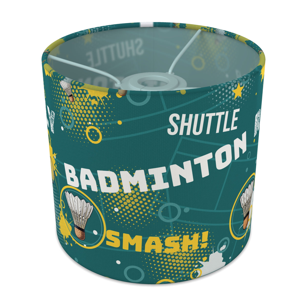 Teal Badminton Smash II lampshade - 20cm x 18.5cm Ceiling - main photo