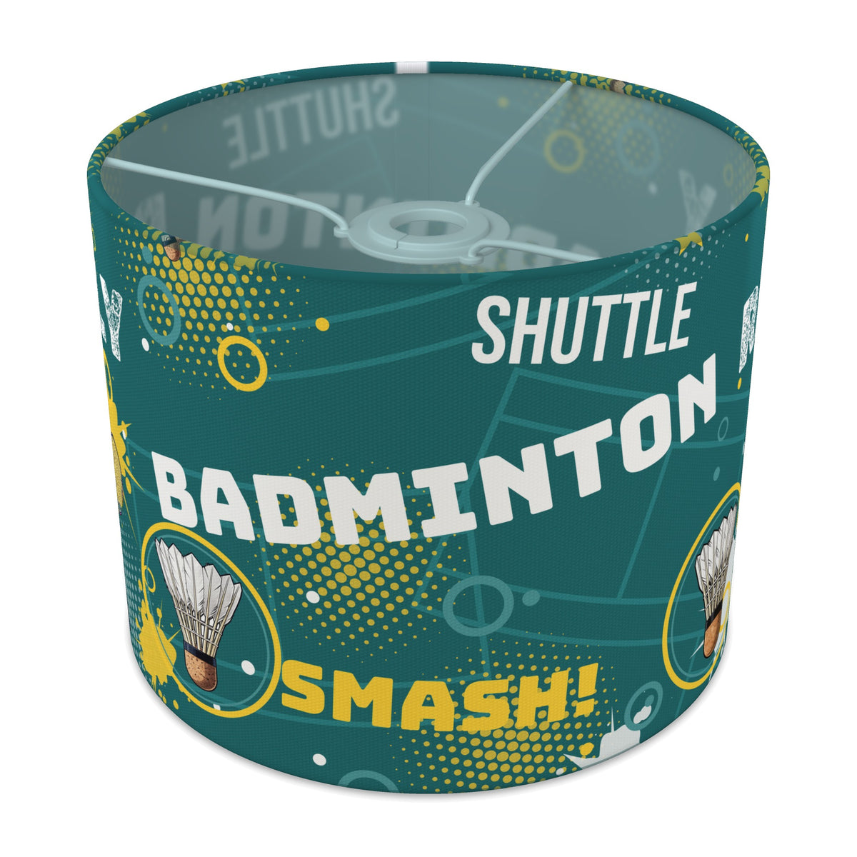Teal Badminton Smash II lampshade - 25cm x 20cm Ceiling