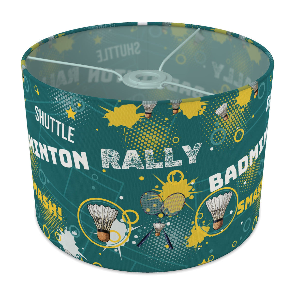 Teal Badminton Smash II lampshade - 30cm x 21cm Ceiling