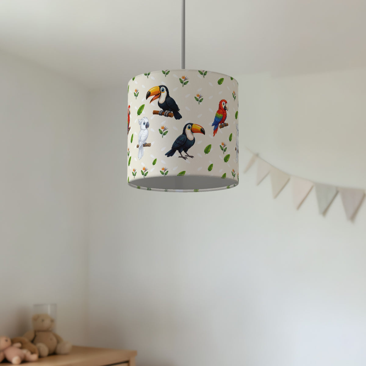 Cream Bird Friends II lampshade - 20cm x 18.5cm Ceiling - photo 2