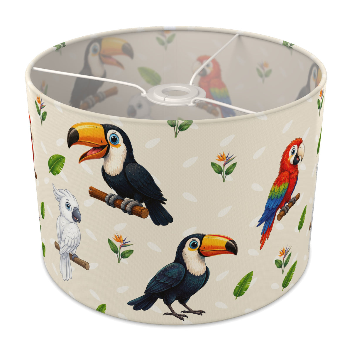 Cream Bird Friends II lampshade - 30cm x 21cm Ceiling