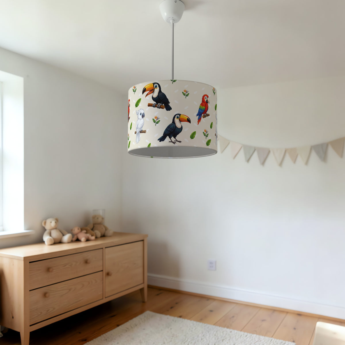 Cream Bird Friends II lampshade - 20cm x 18.5cm Ceiling - photo 3