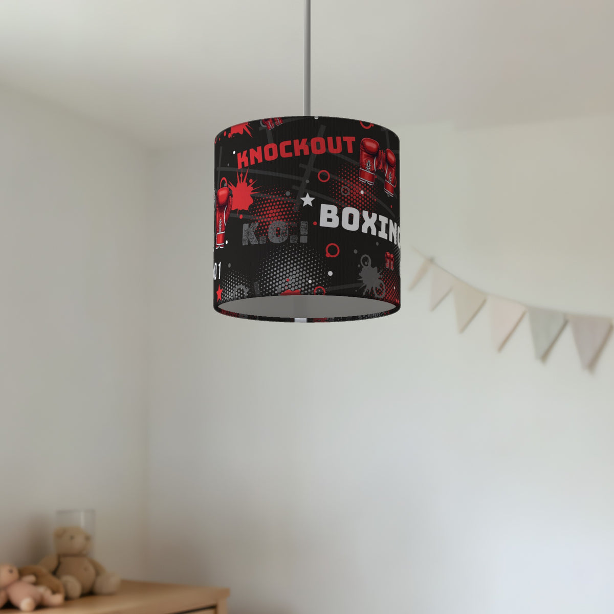 Black Knockout Boxing II lampshade - 20cm x 18.5cm Ceiling - photo 2