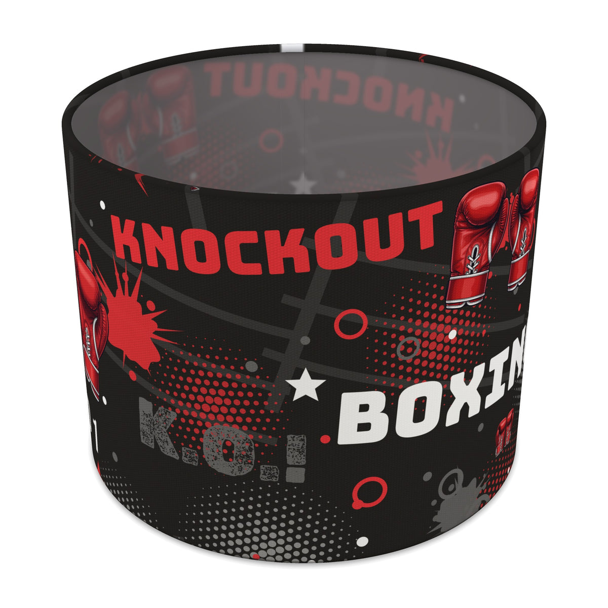 Black Knockout Boxing II lampshade - 25cm x 20cm Table