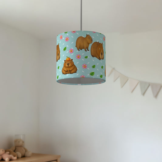 Teal Capybara Chill II lampshade - 20cm x 18.5cm Ceiling - photo 2