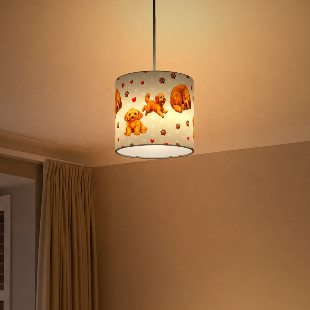 Cream Cockapoo Love II lampshade - 20cm x 18.5cm Ceiling - photo 5