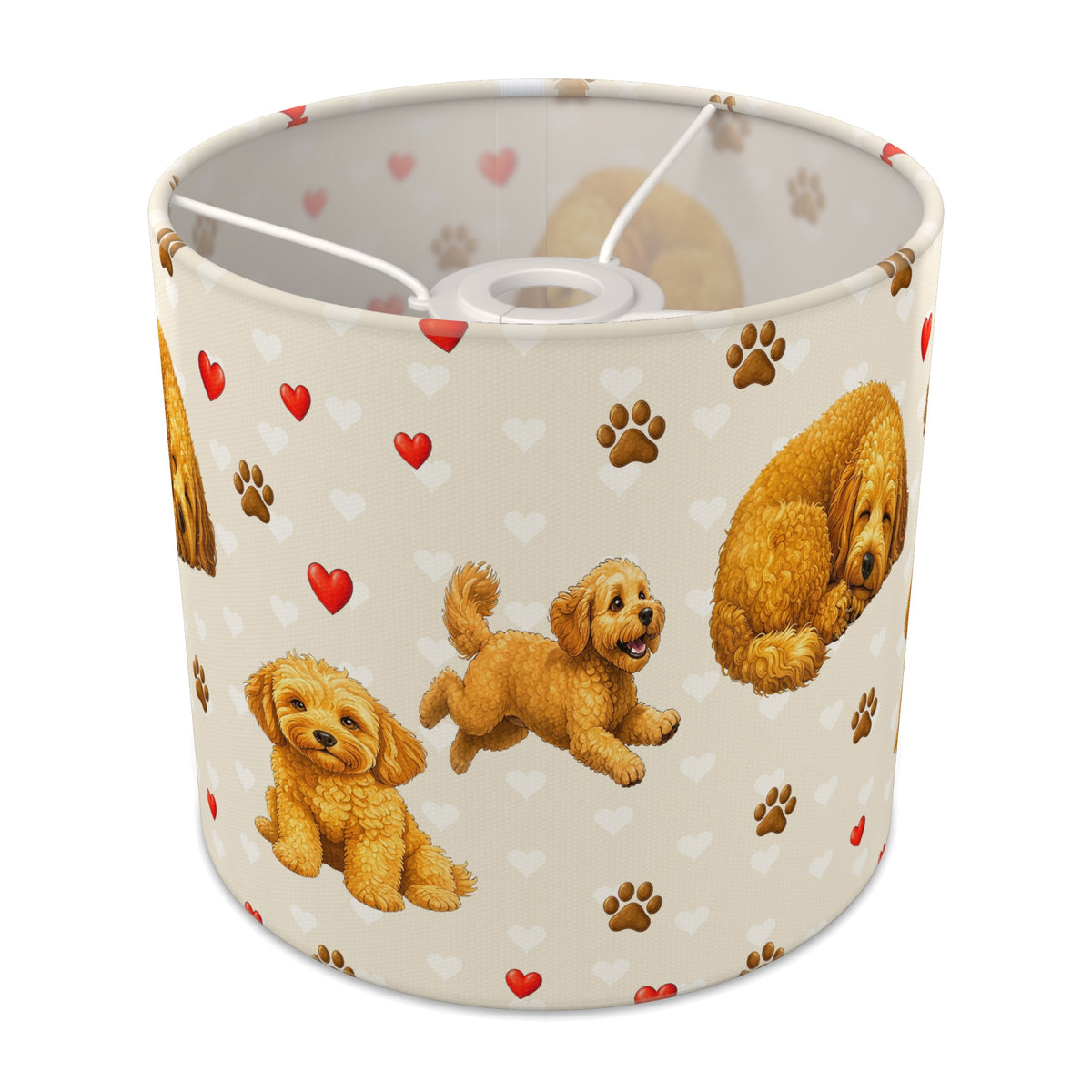 Cream Cockapoo Love II lampshade - 20cm x 18.5cm Ceiling - main photo