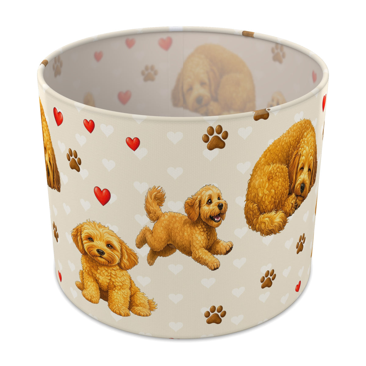 Cream Cockapoo Love II lampshade - 25cm x 20cm Table