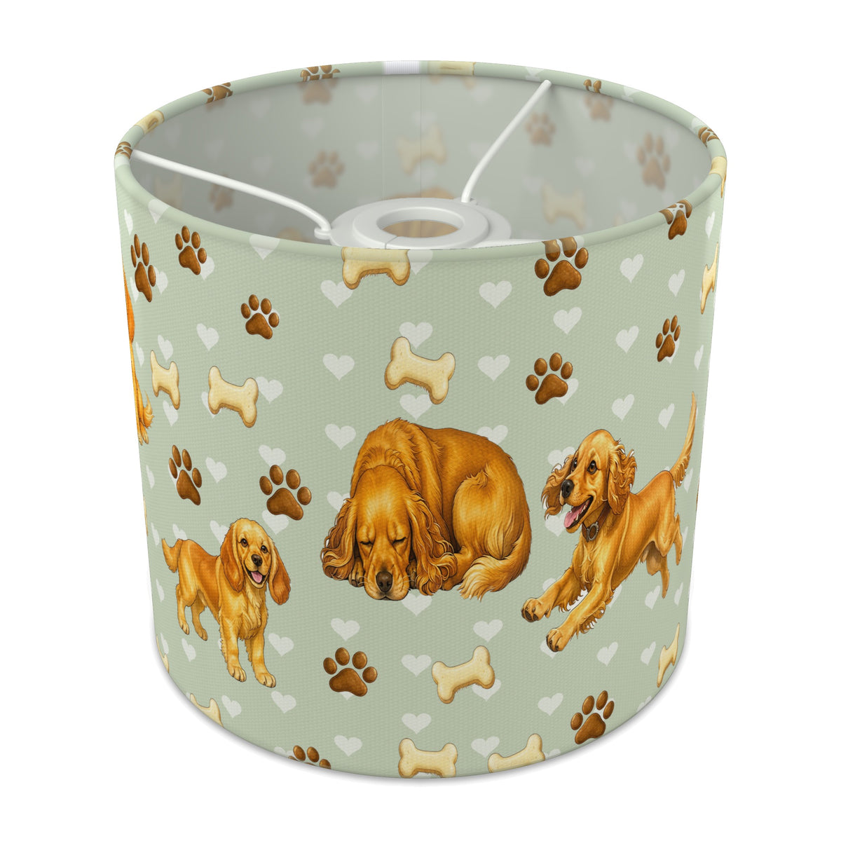 Sage Cocker Spaniel Love II lampshade - 20cm x 18.5cm Ceiling - main photo
