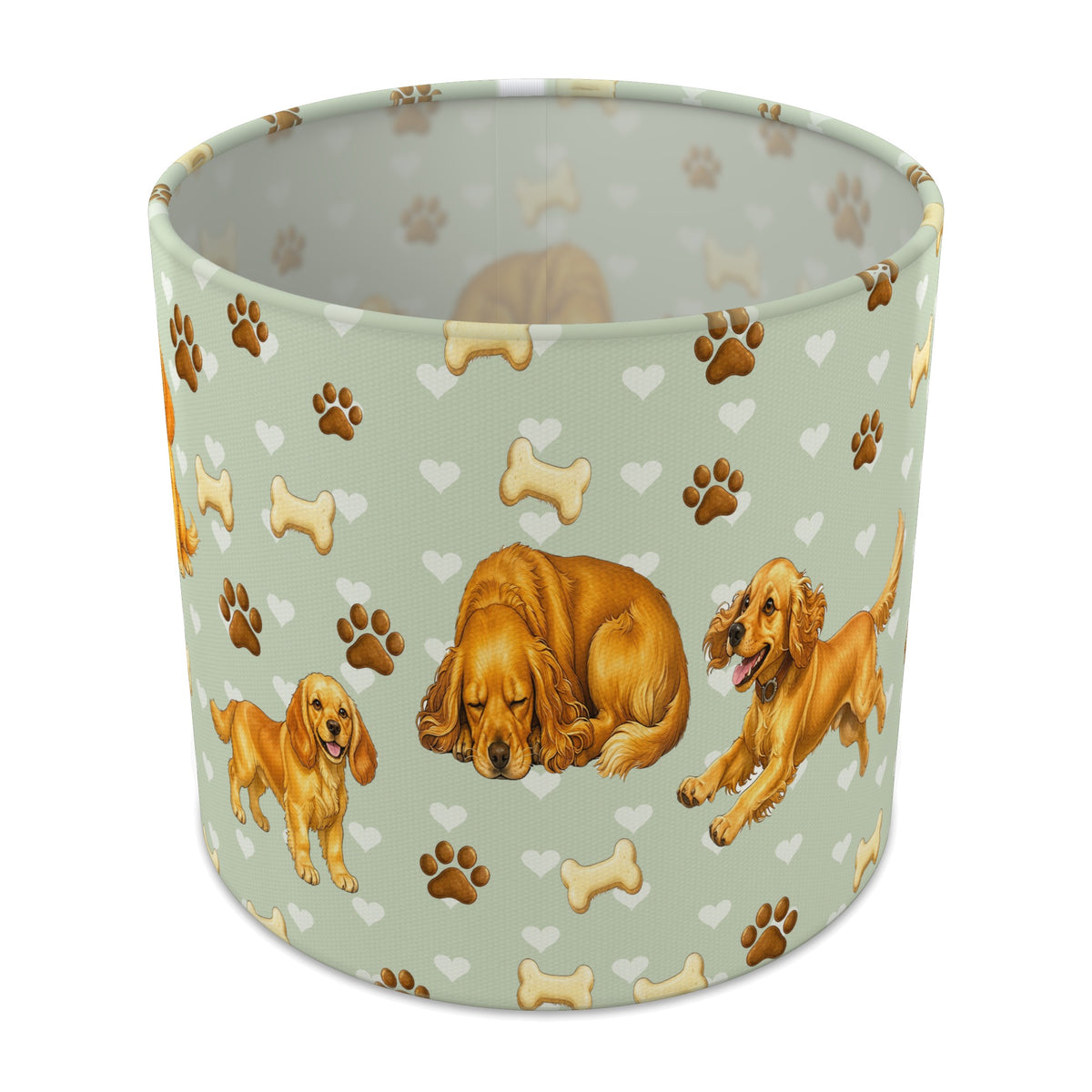 Sage Cocker Spaniel Love II lampshade - 20cm x 18.5cm Table