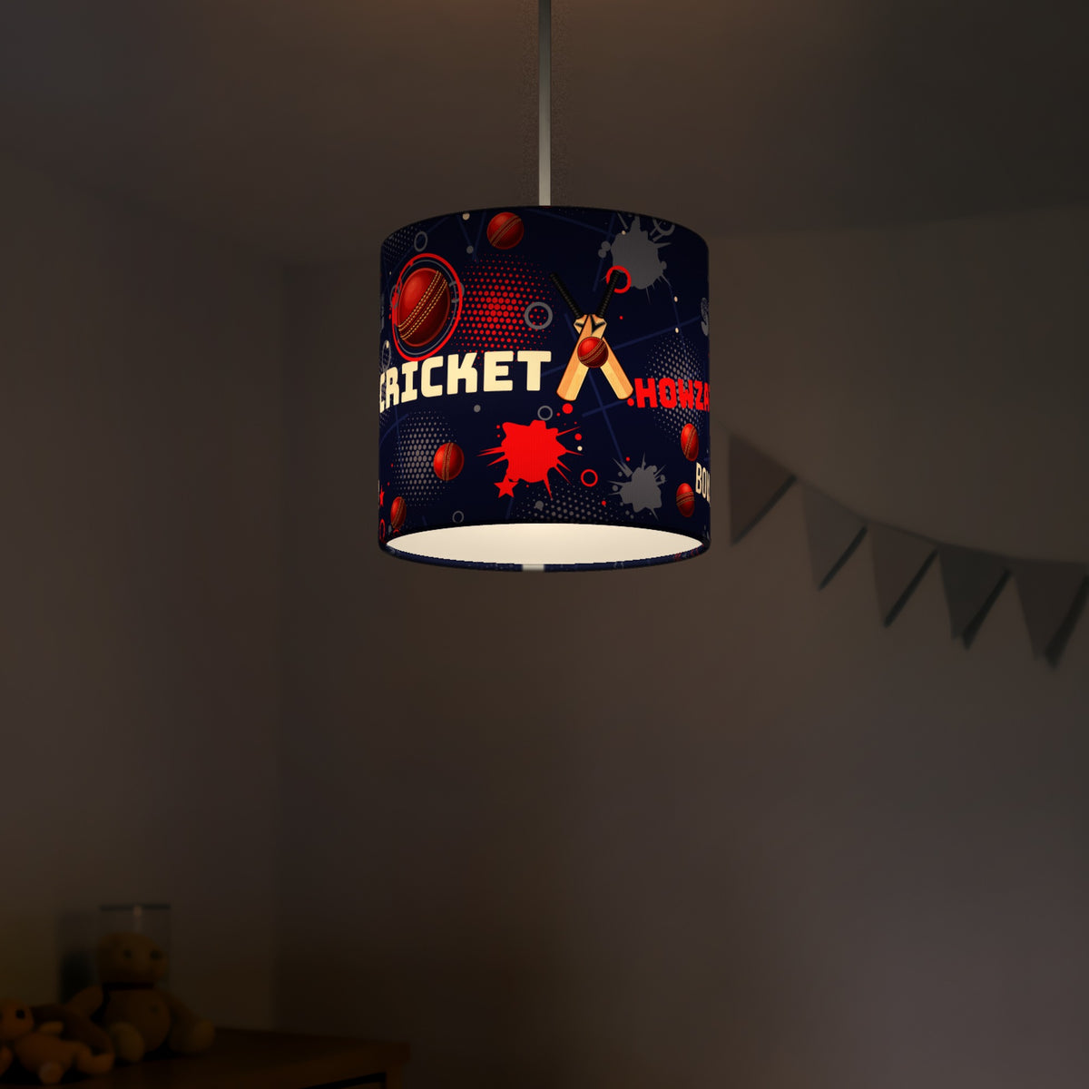 Navy Cricket Crazy II lampshade - 20cm x 18.5cm Ceiling - photo 5