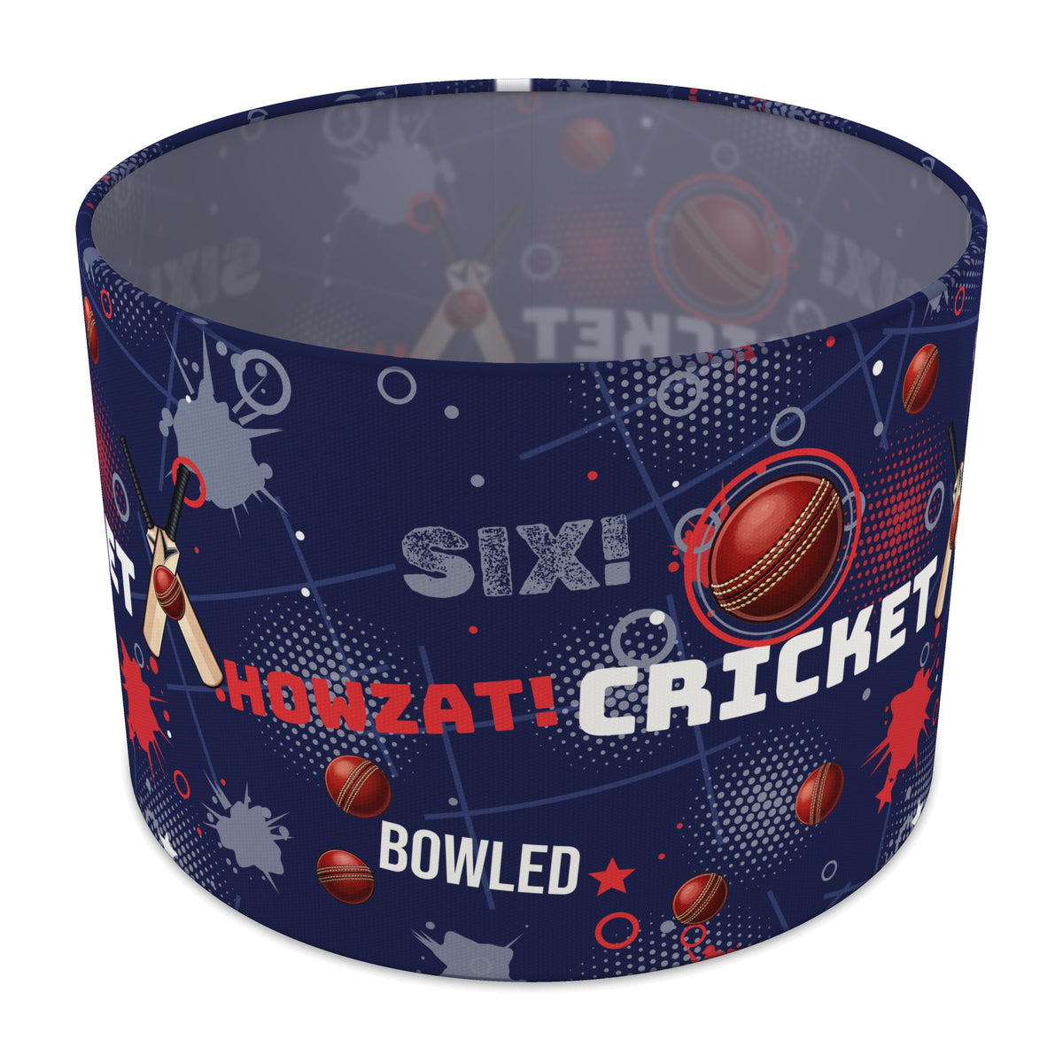 Navy Cricket Crazy II lampshade - 30cm x 21cm Table