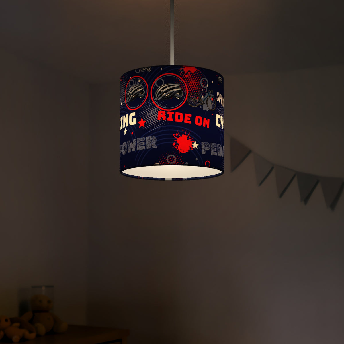 Navy Pedal Power II lampshade - 20cm x 18.5cm Ceiling - photo 5