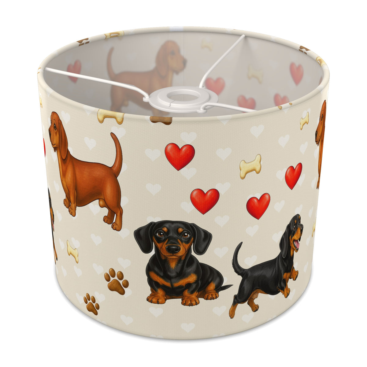 Cream Dachshund Love II lampshade - 25cm x 20cm Ceiling