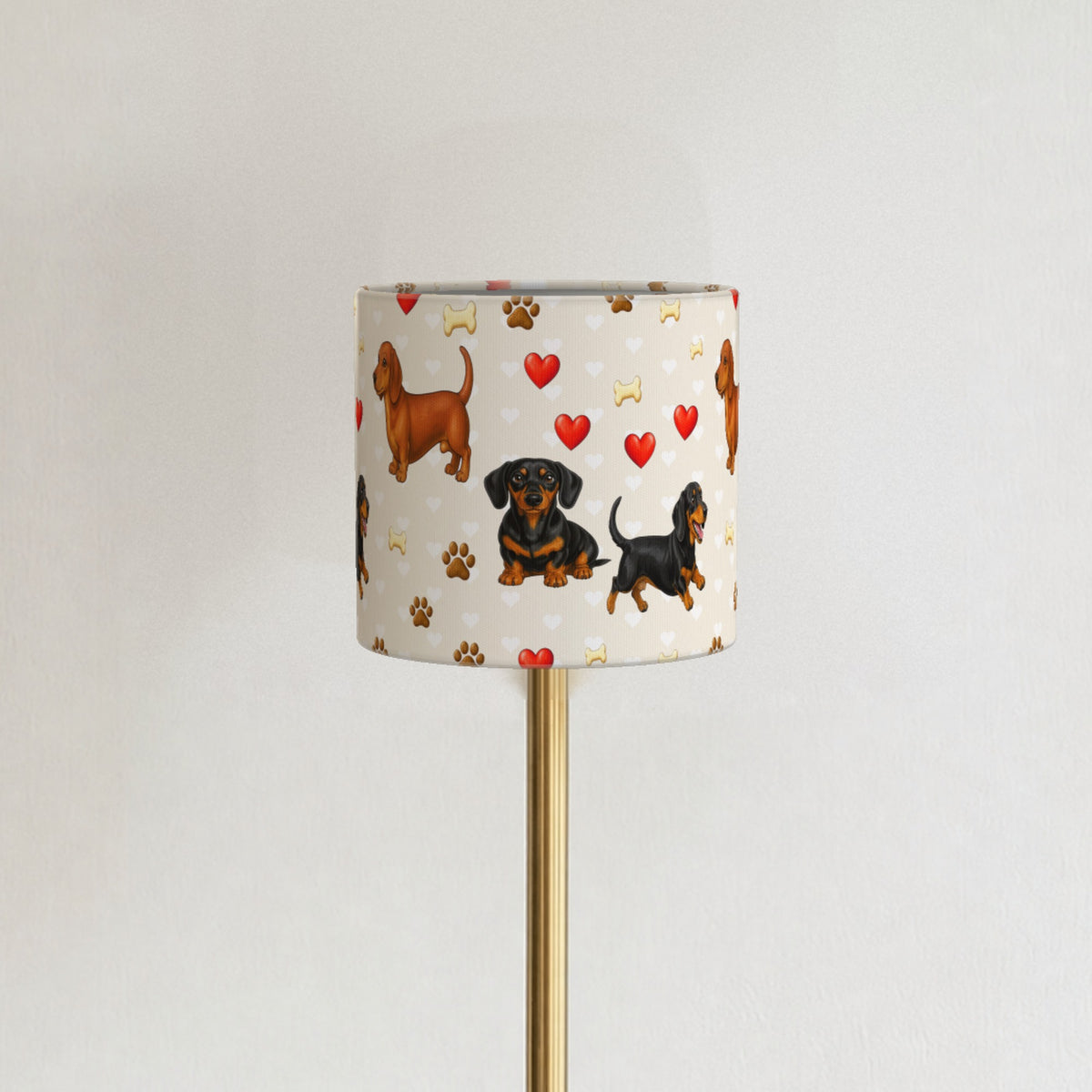 Cream Dachshund Love II lampshade - 20cm x 18.5cm Ceiling - photo 3
