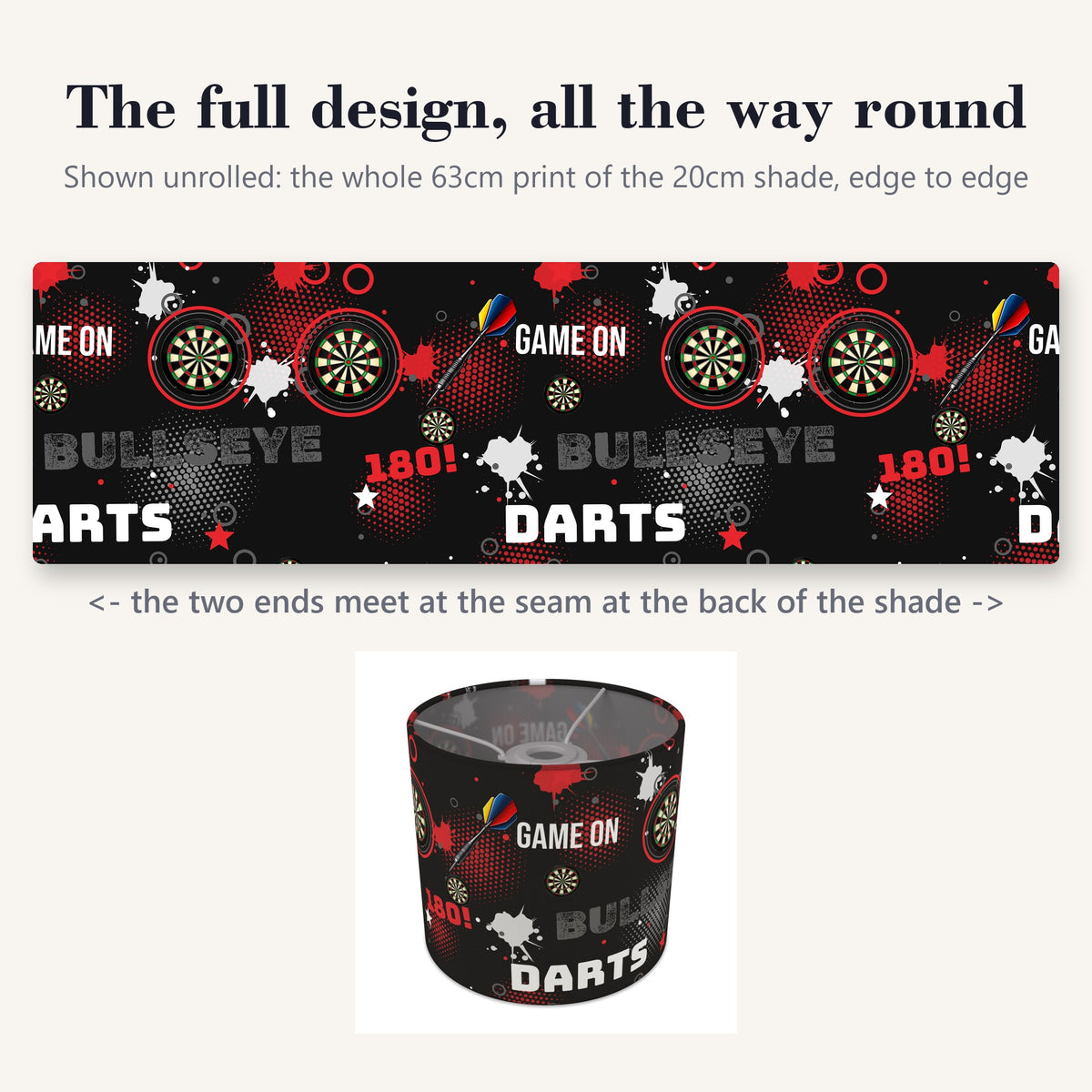 Black Darts Night II lampshade - 20cm x 18.5cm Ceiling - photo 9