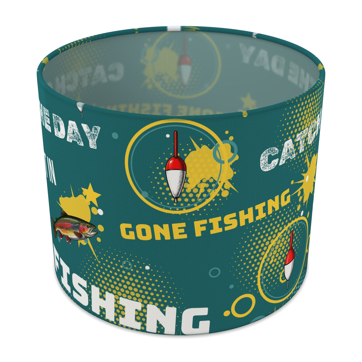 Teal Reel It In II lampshade - 25cm x 20cm Table