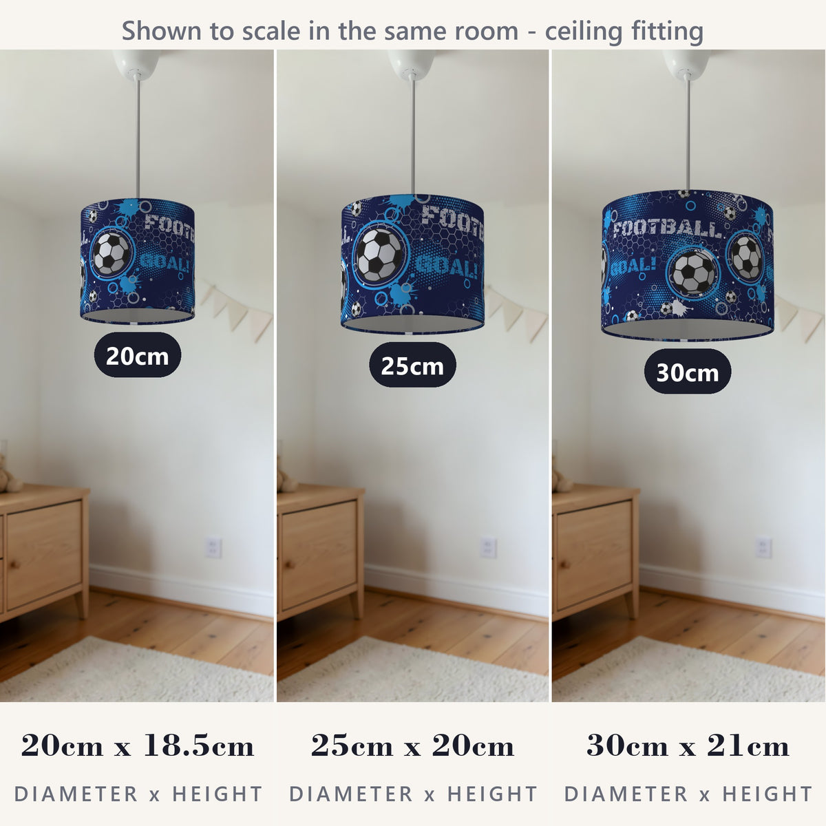 Navy Football Crazy II lampshade - 20cm x 18.5cm Ceiling - photo 4